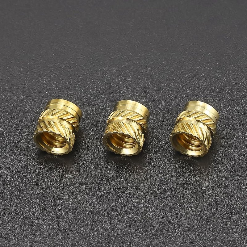 RoyceMart 1/4-20 Brass Threaded Inserts (30-Pack), Heat Set Knurled Nuts for 3D Printing & Plastics, 5/16" Height, Female Threaded Brass Inserts - Image 3